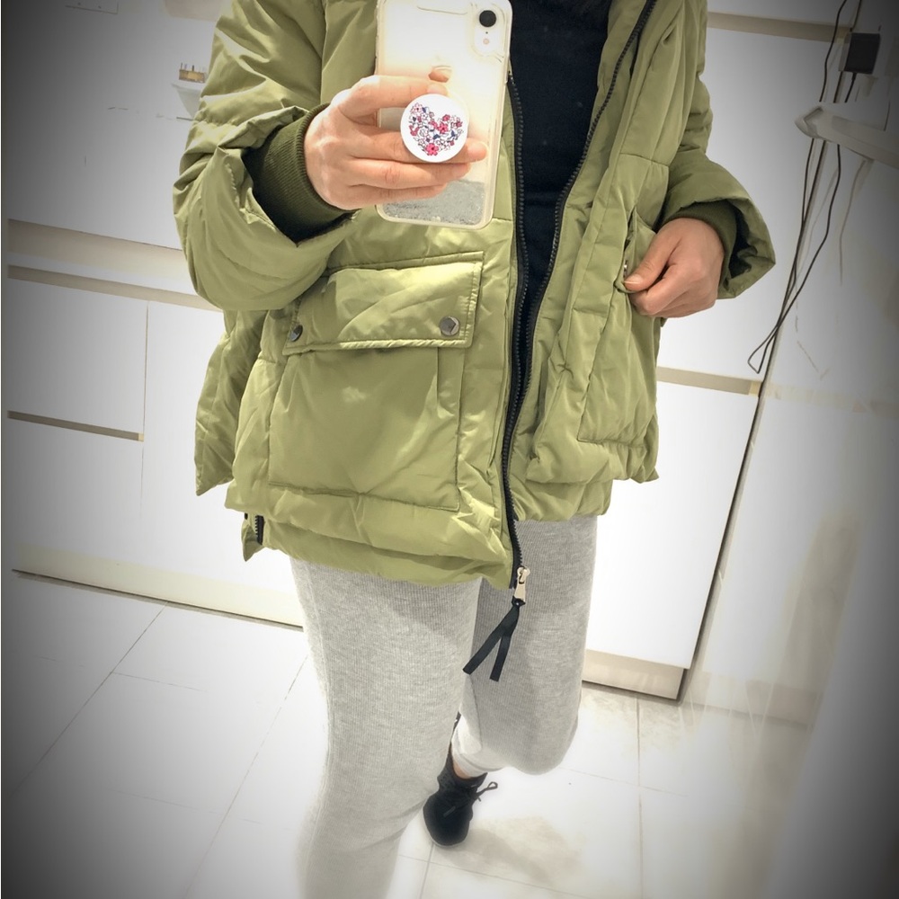 Light Army Green Women's Puffer Jacket